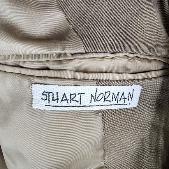 Mens Tan Cypress Grove 100% Silk Gaberdine Blazer Jacket 3 Button Long Sleeve M - Picture 8 of 12